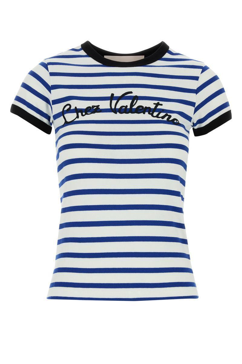 VALENTINO Striped Crewneck T In Stripped Product Image