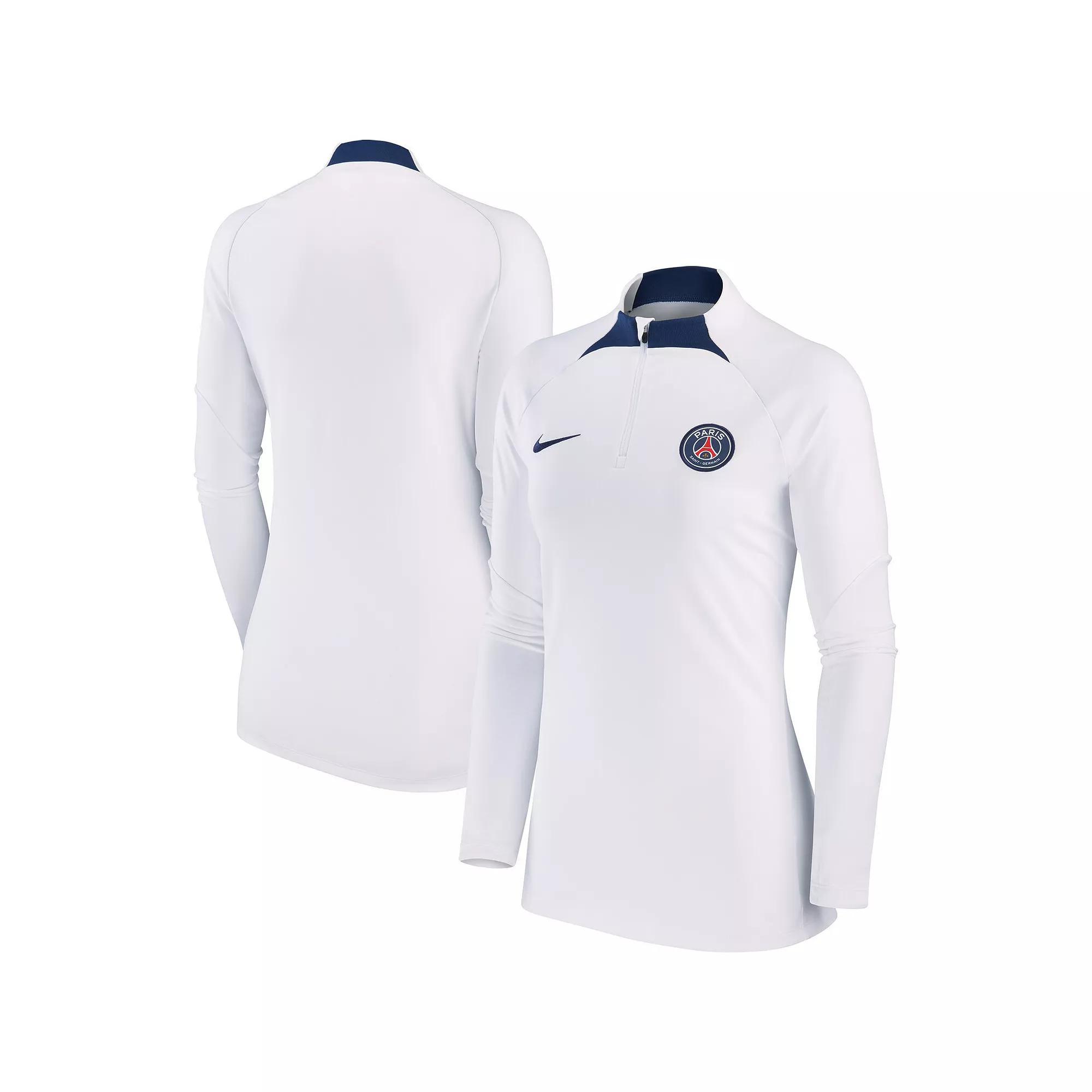 Women's Nike White Paris Saint-Germain Strike Drill Raglan Performance Quarter-Zip Top, Size: XL, Psg White Product Image
