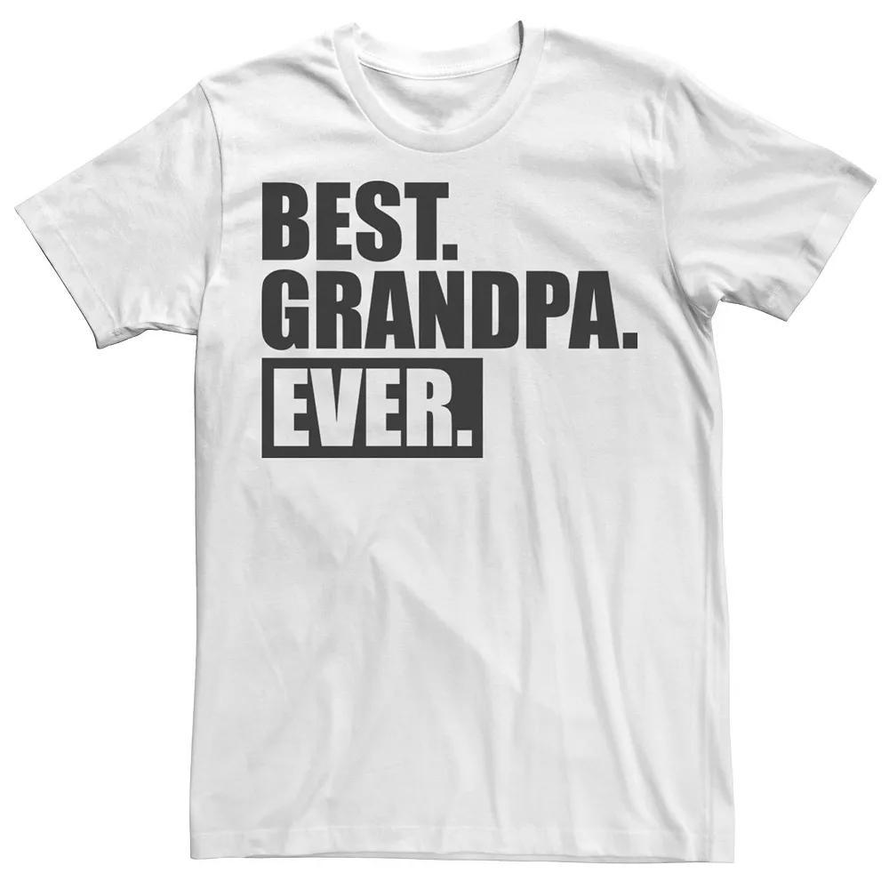 Mens Best Grandpa Ever Bold Text Graphic Tee Athletic Grey Product Image