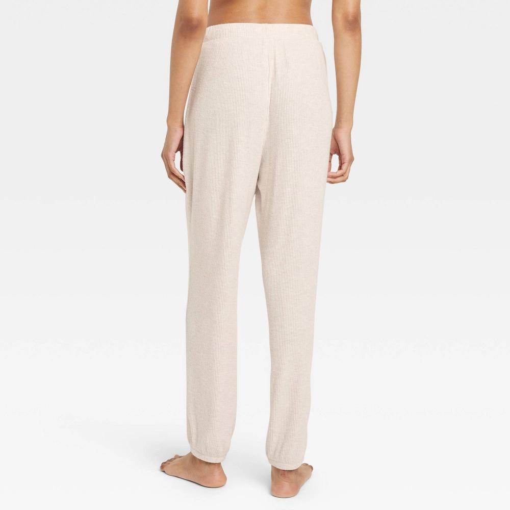 Womens Cozy Ribbed Jogger Pants - Auden Oatmeal XXL Product Image