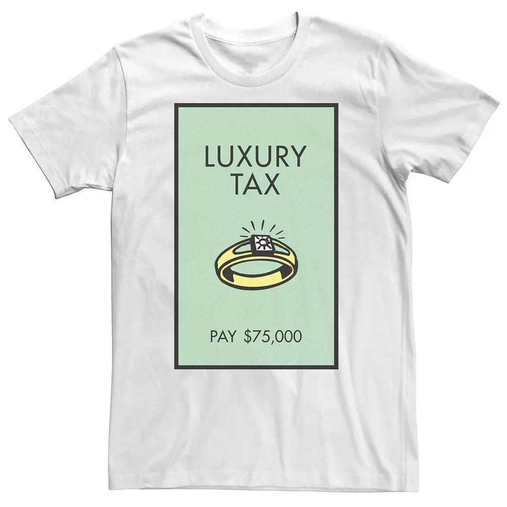 Big & Tall Monopoly Luxury Tax Pay 75,000 Tee, Men's, Size: 3XL Tall, White Product Image