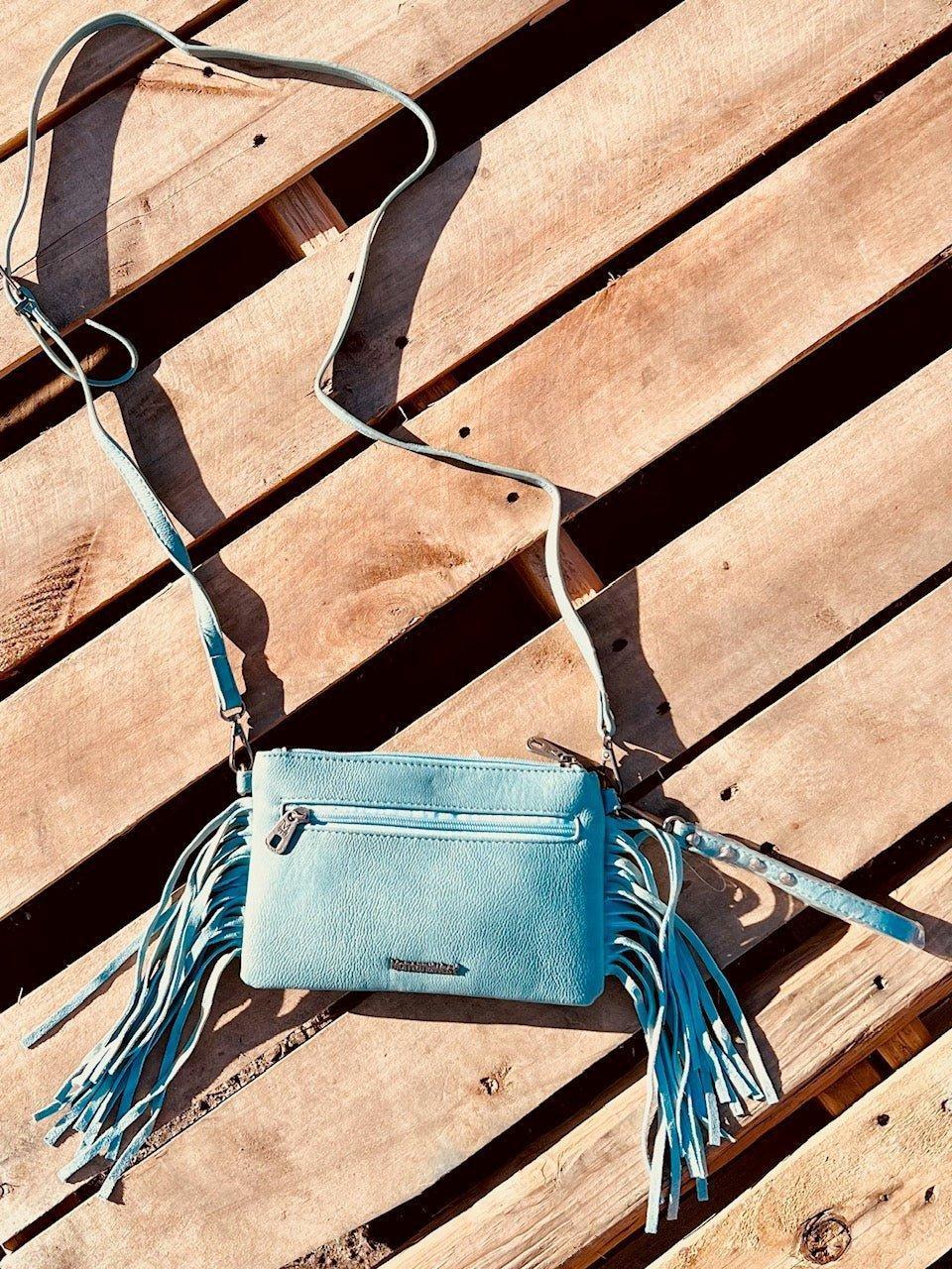 Montana West Turquoise Tooled Small Crossbody Product Image