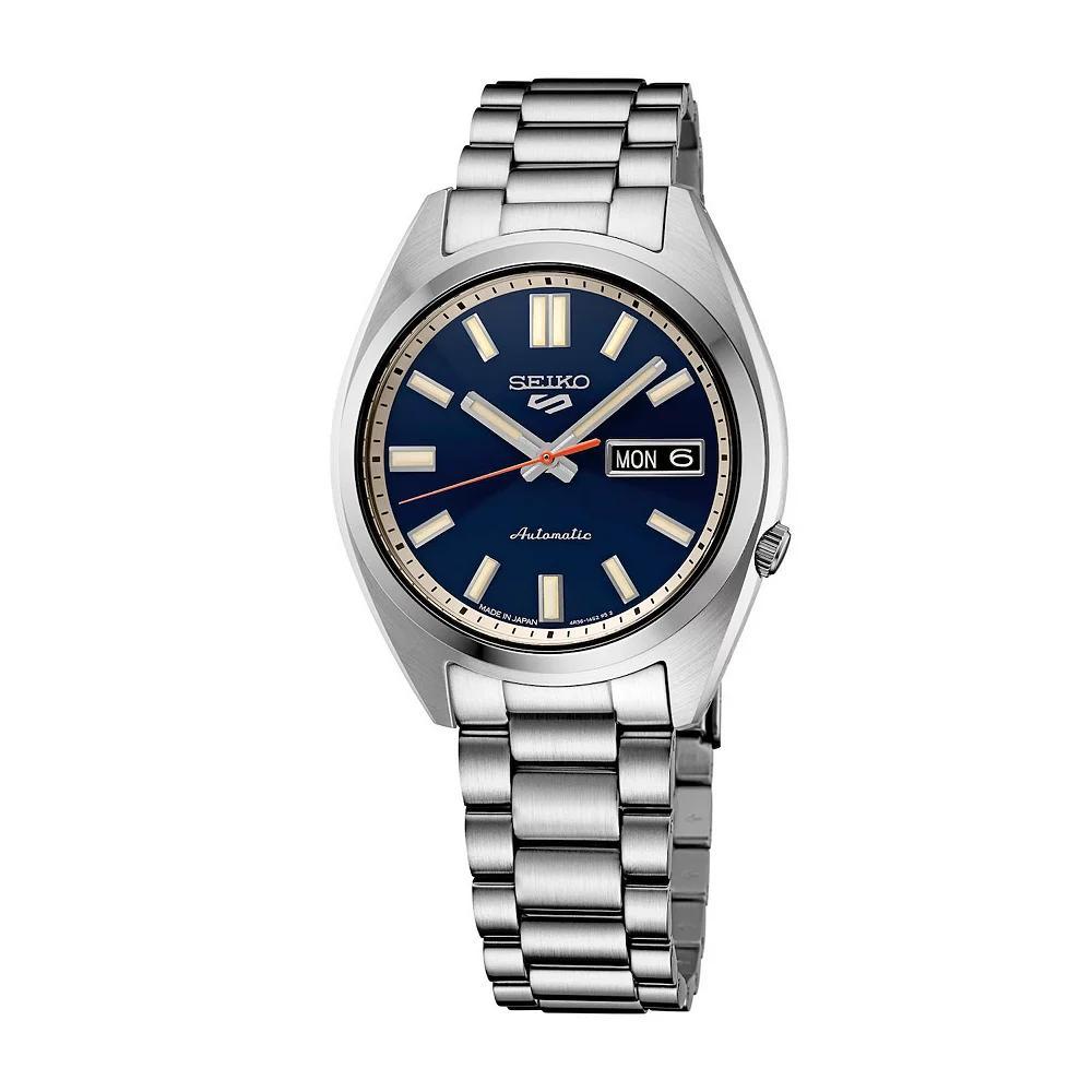 Mens Seiko 5 Sports Midsize Black Dial Stainless Steel Automatic Watch - SRPK89 Silver Product Image