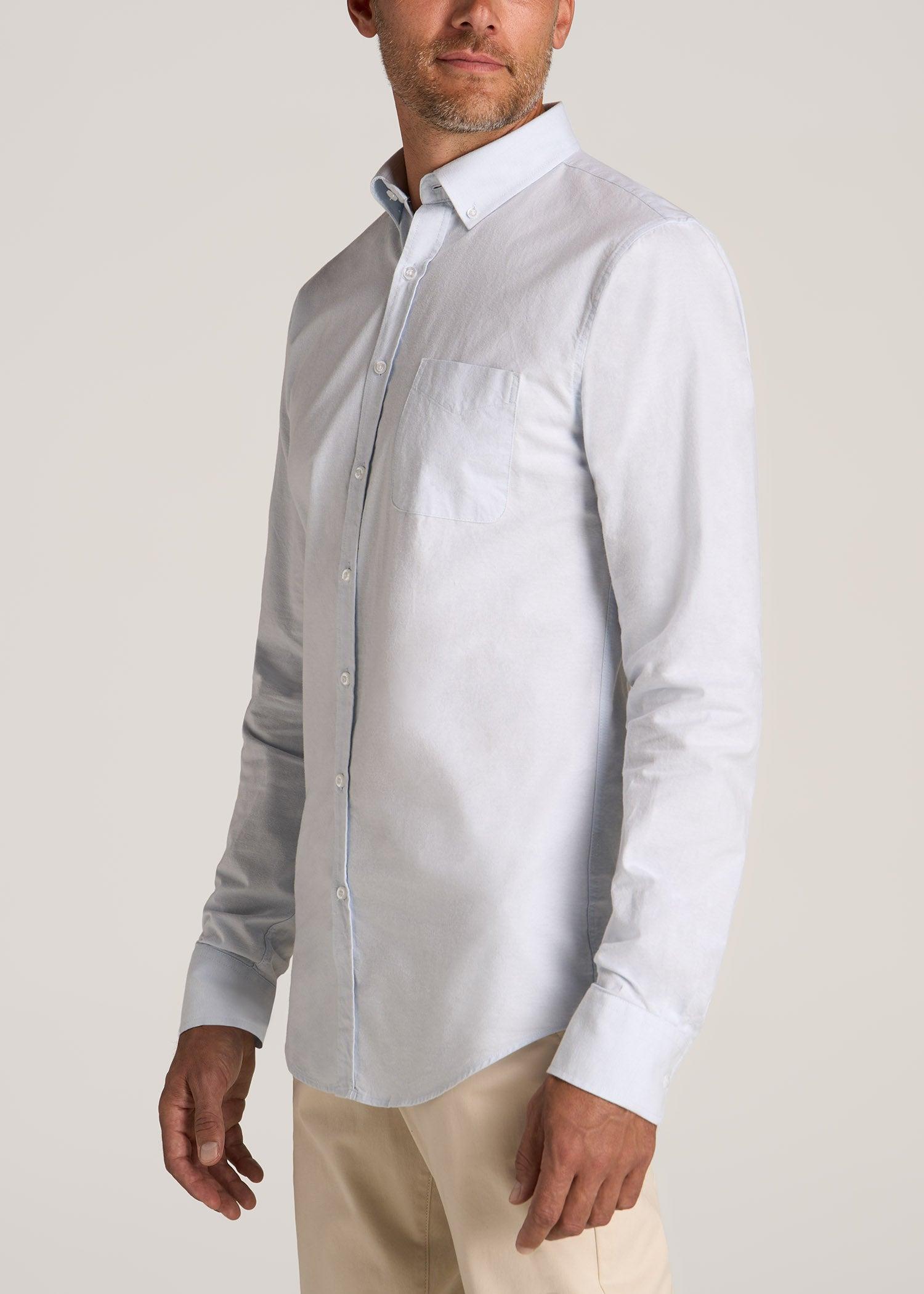 Washed Oxford Shirt for Tall Men in Light Blue Product Image