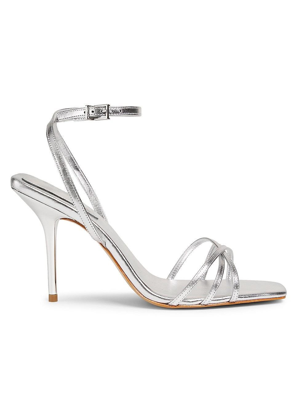 Womens Amelia 100MM Metallic Leather Sandals Product Image