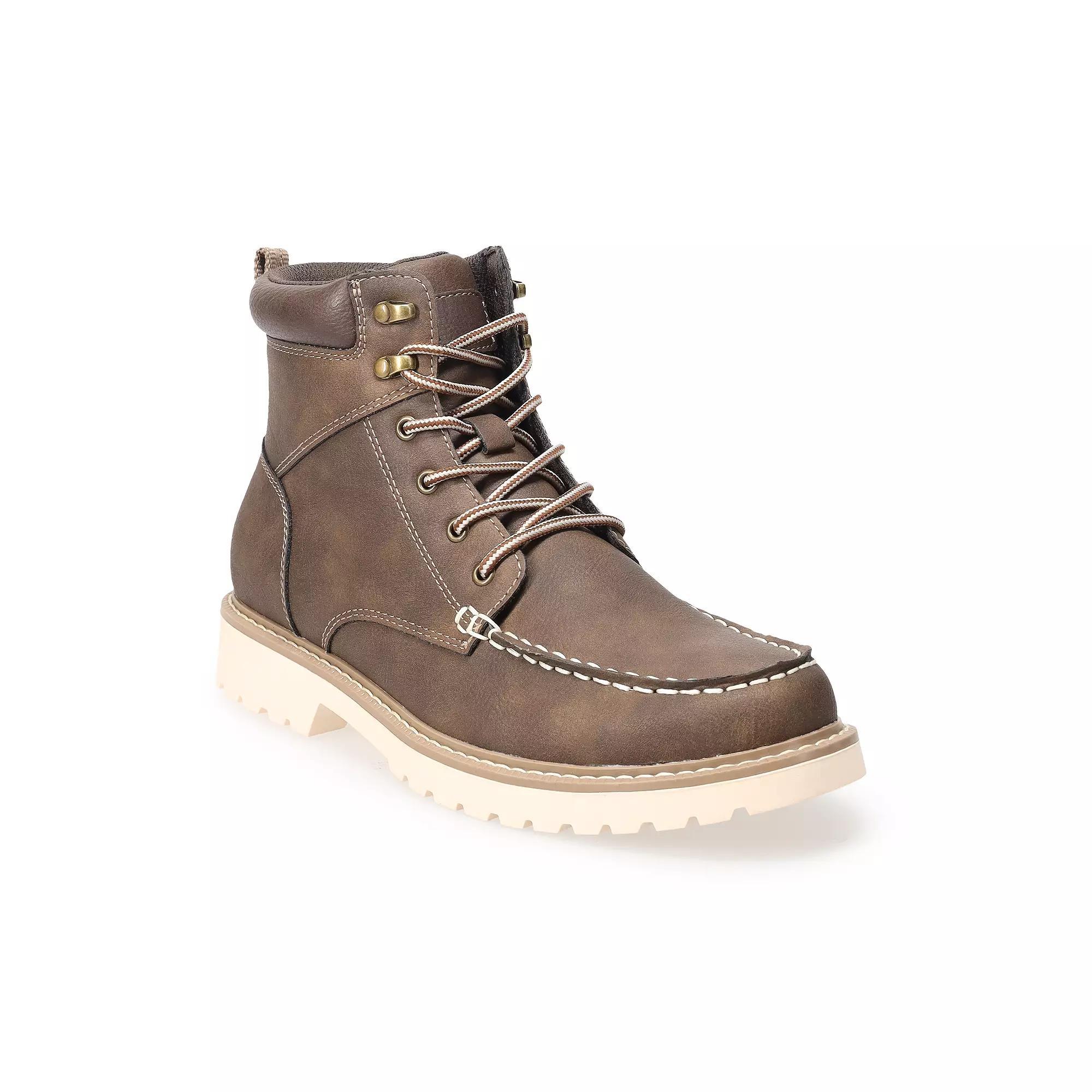 Sonoma Goods For Life® Harlann Men's Moc Toe Lug Sole Hiker Boots, Size: 11.5, Brown Product Image