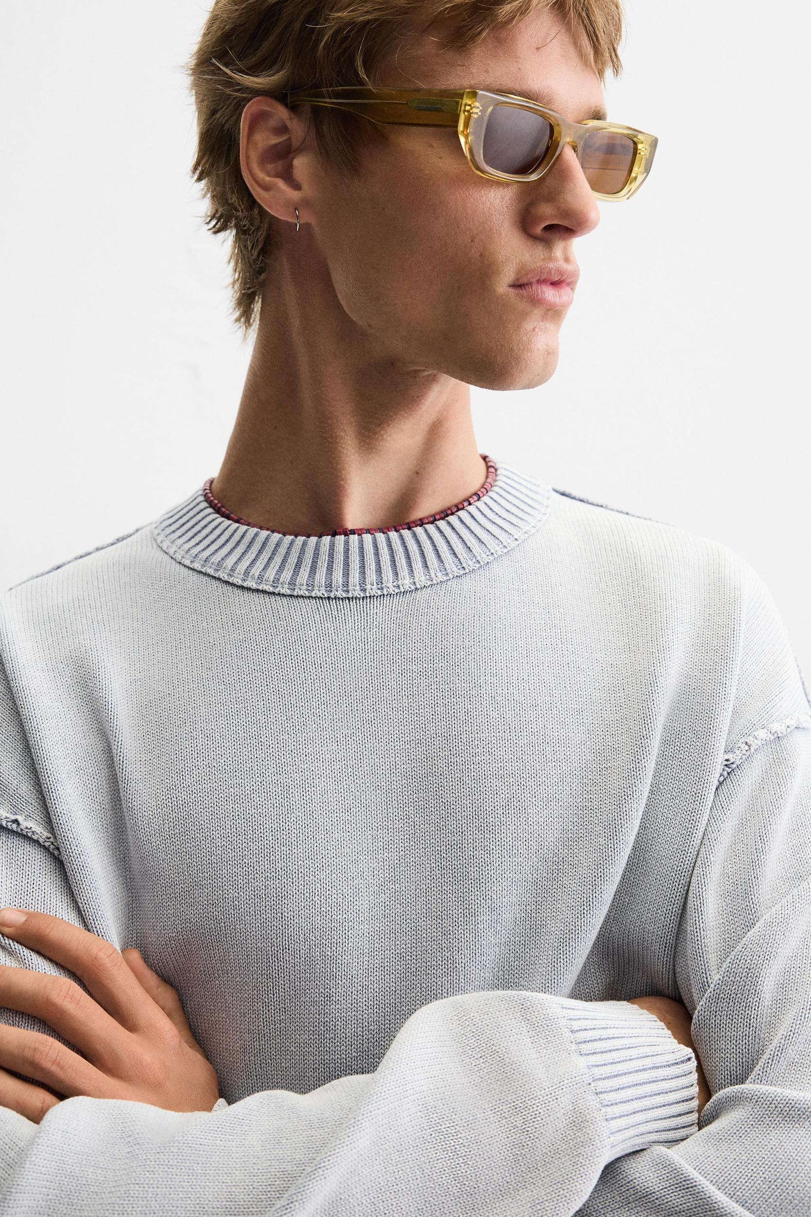 WASHED REVERSE EFFECT SWEATER Product Image