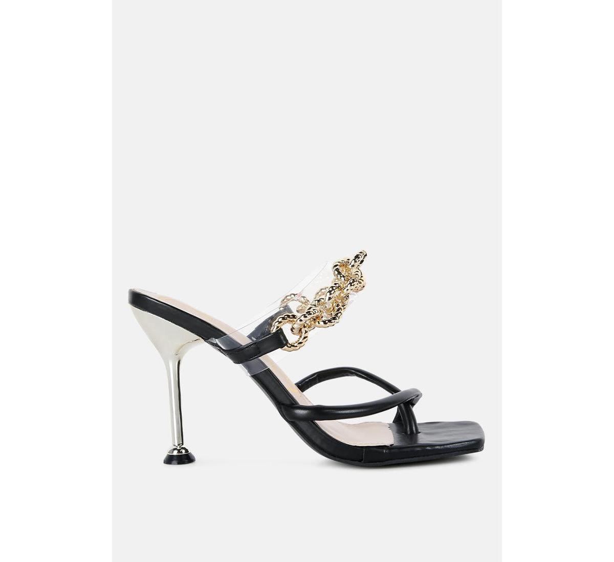 London Rag Social Bee Women's Chain-Link Strap Dress Sandals, Size: 8, Latte Product Image