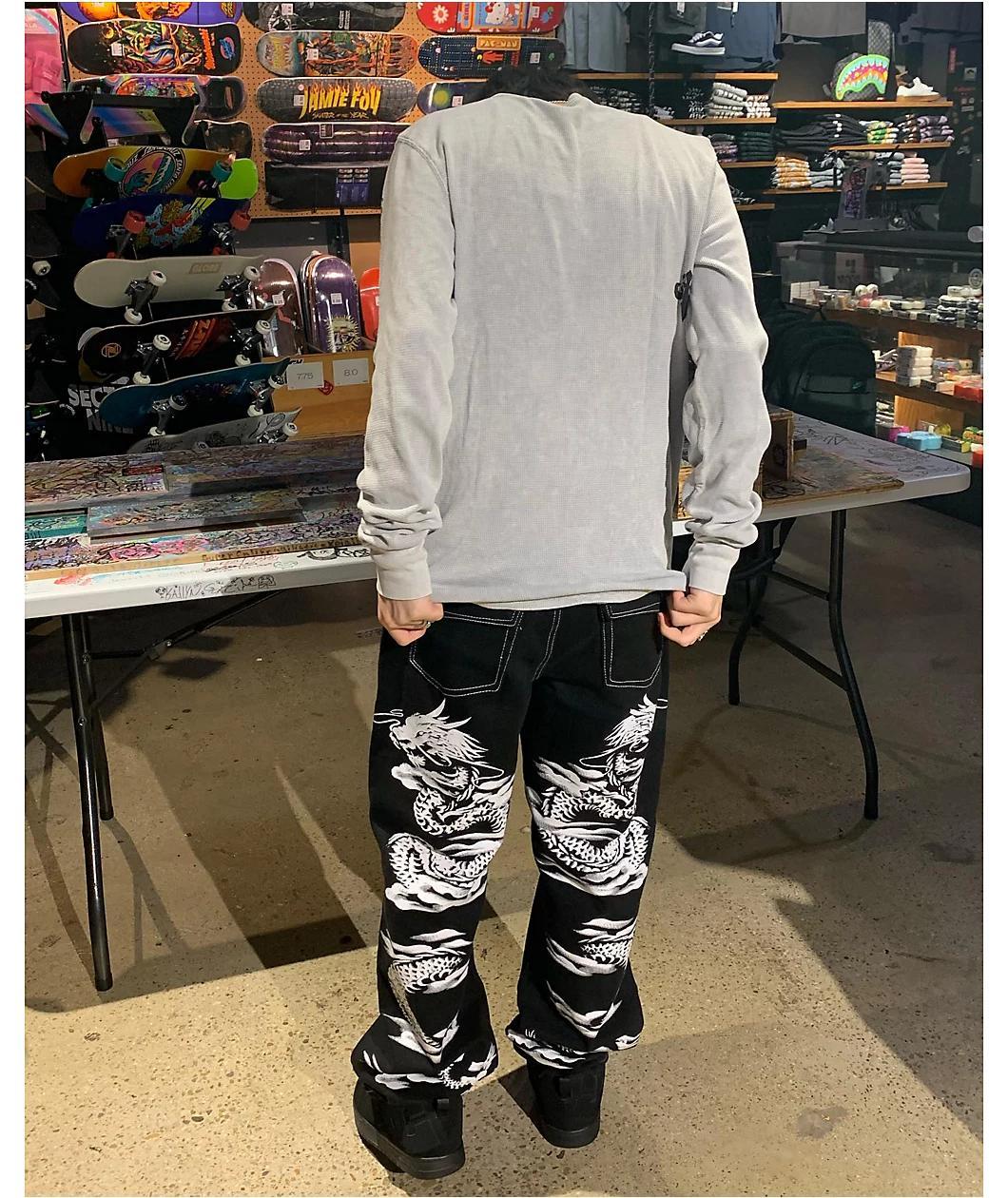 Ninth Hall Ambush Dragon Black Baggy Denim Jeans Product Image