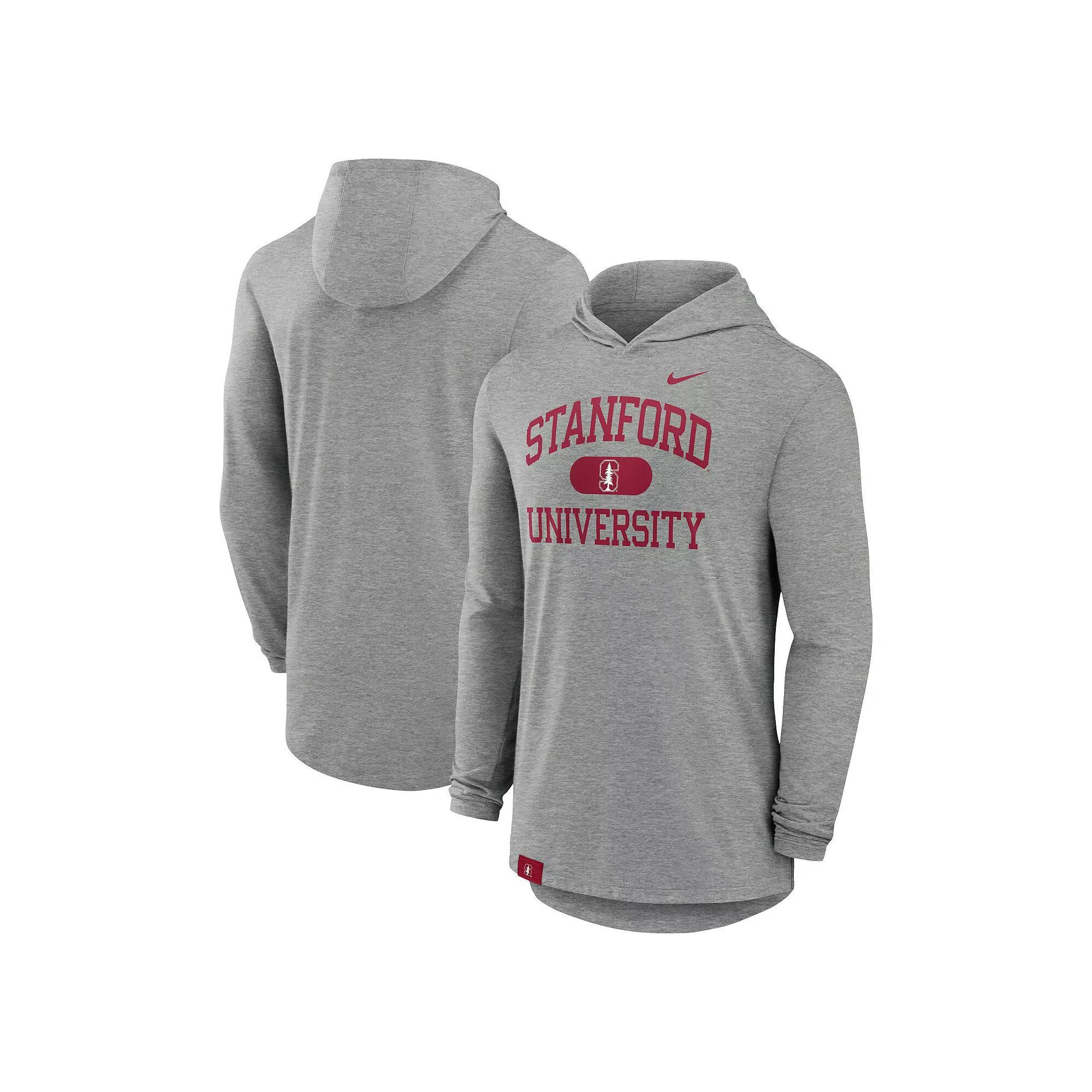 Men's Nike Heather Gray Stanford Cardinal Blitz Hoodie Long Sleeve T-Shirt, Size: Medium, Grey Product Image