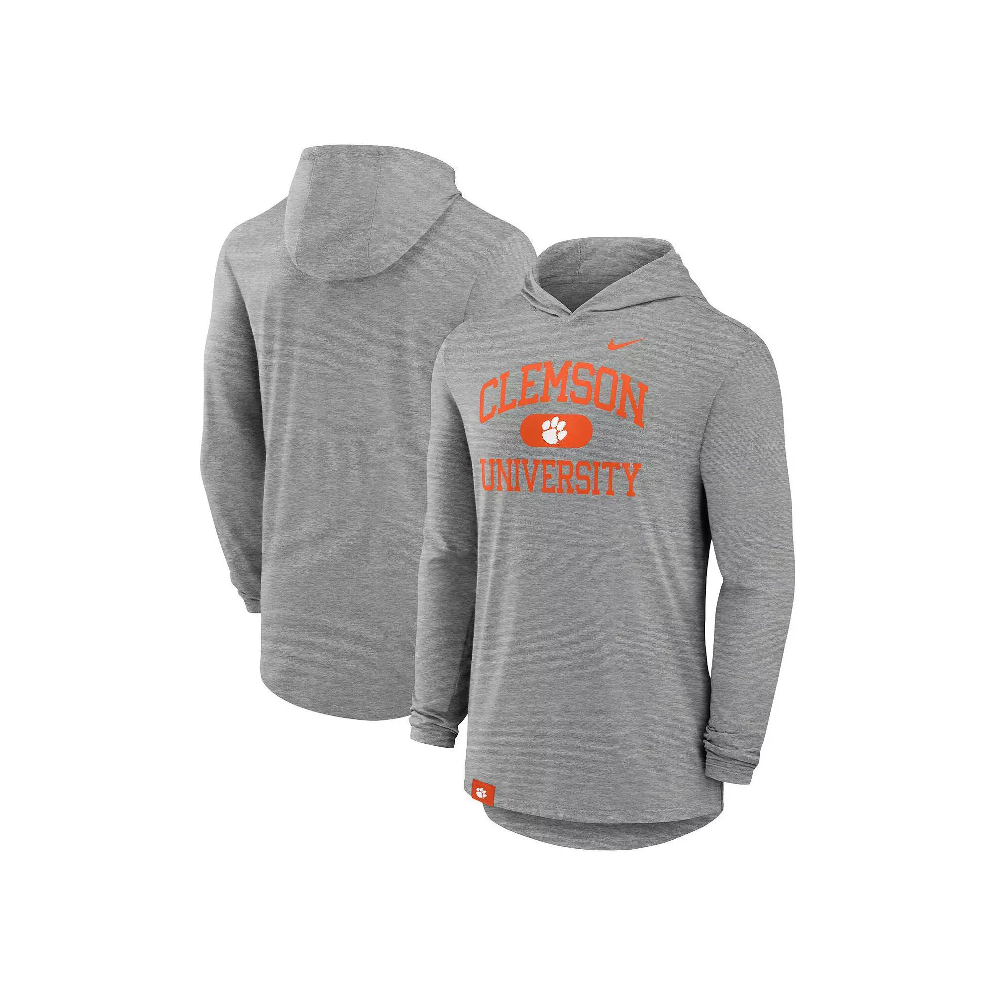 Men's Nike Heather Gray Clemson Tigers Blitz Hoodie Long Sleeve T-Shirt, Size: 2XL, Grey Product Image