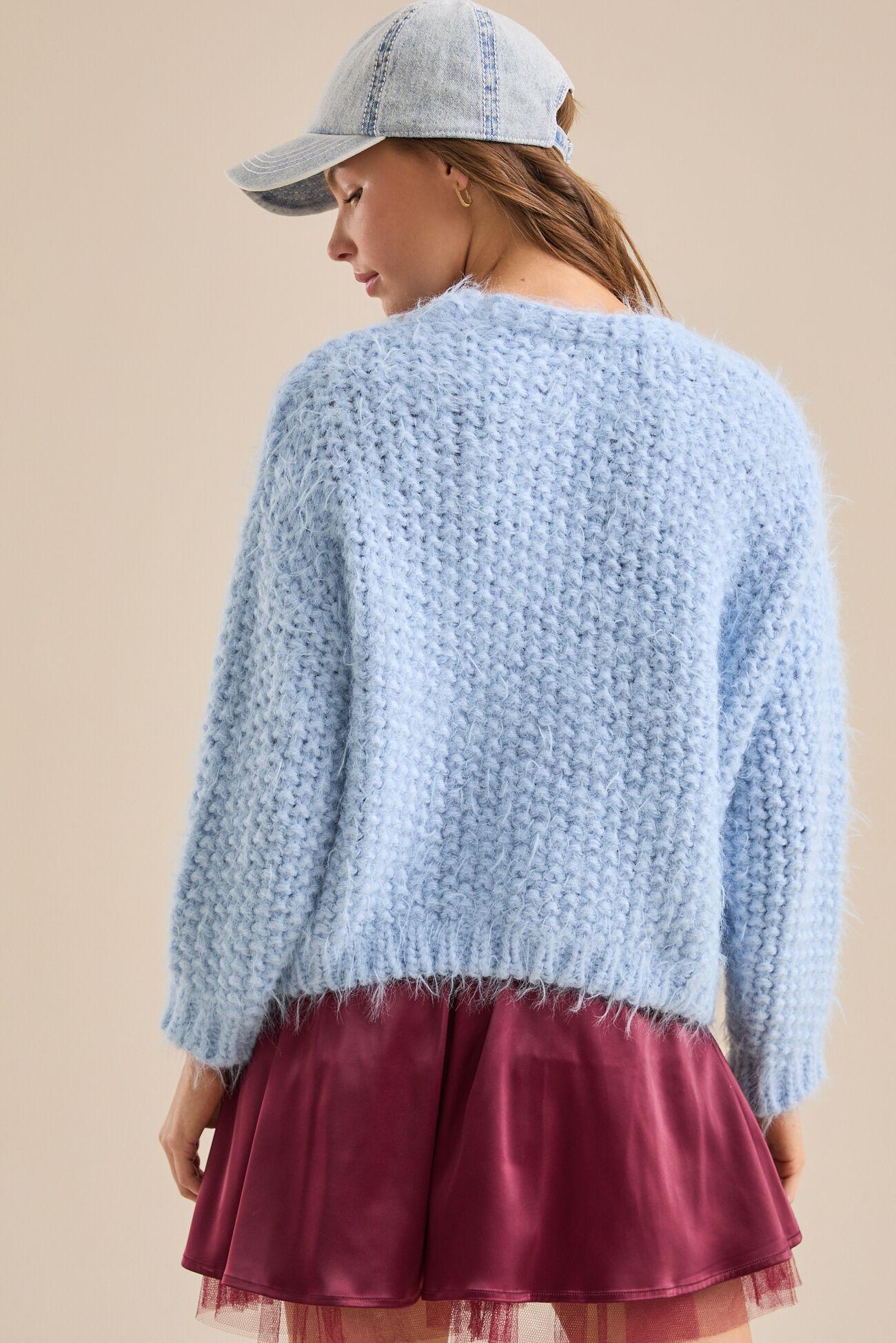 Nina Eyelash Button Cardigan Product Image