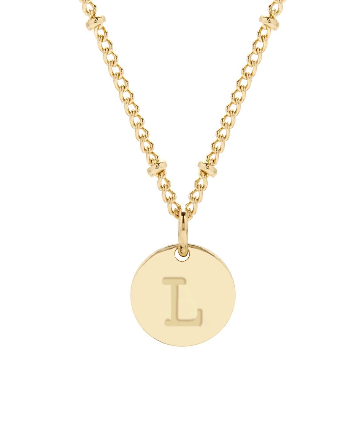 Adornia 14k Gold Plated Cubic Zirconia Engraved Letter Disc Pendant Necklace, Women's, Size: 18", Gold Tone T Product Image
