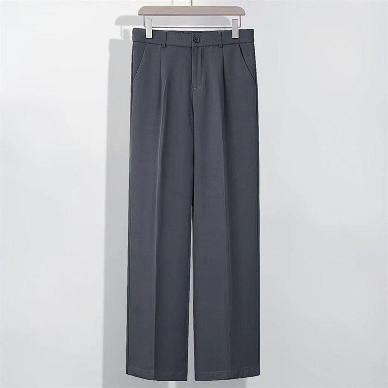 Plain Straight-Leg Dress Pants Product Image
