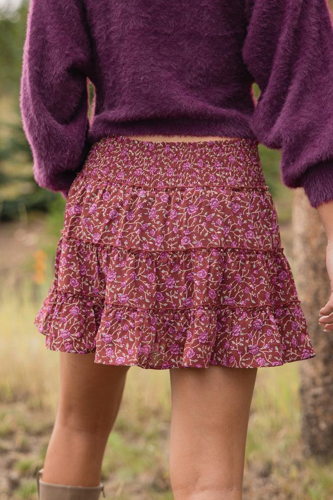 Through The Garden Berry Floral Mini Skort FINAL SALE Product Image