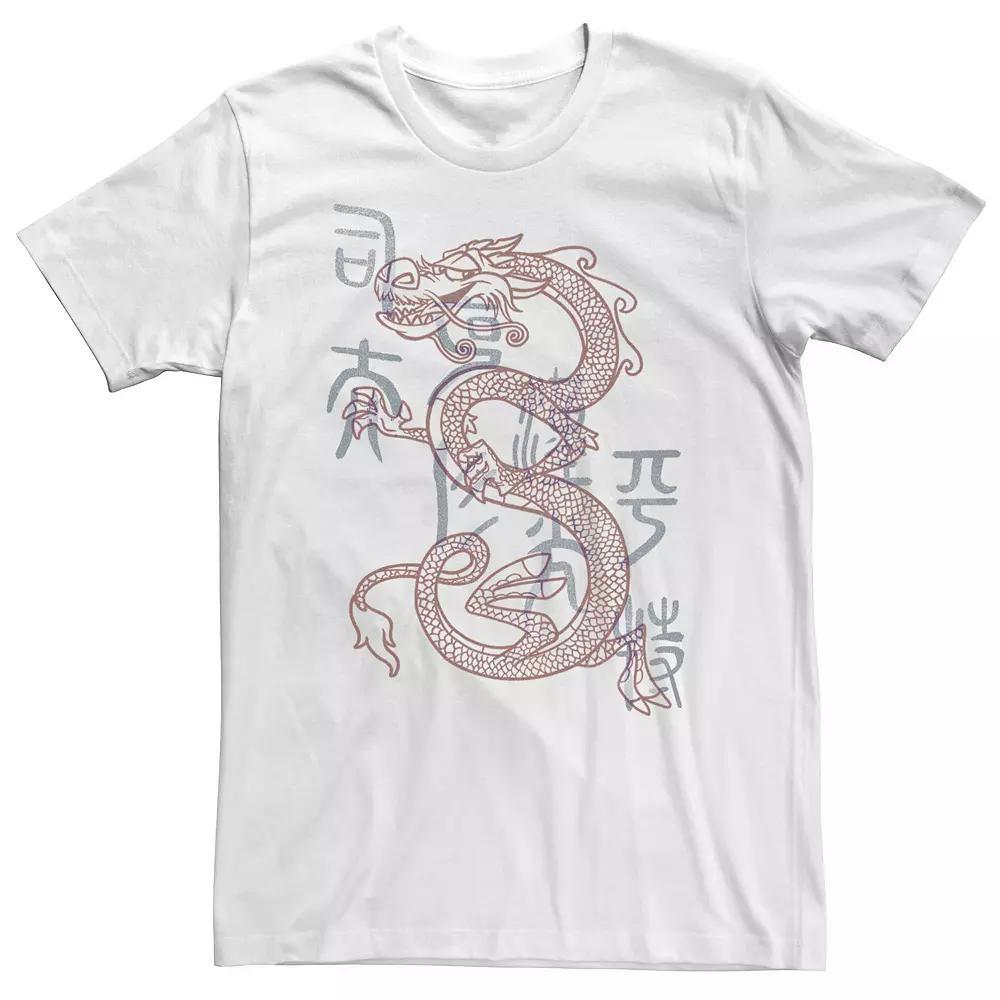 Big & Tall Disney Mulan Mushu Dragon Sketch Tee, Men's, Size: 3XL, White Product Image