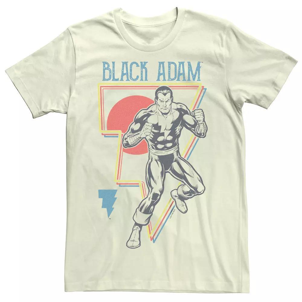Men's DC Comics Black Adam Color Lines Shock Emblem Tee, Size: XL, Natural Product Image