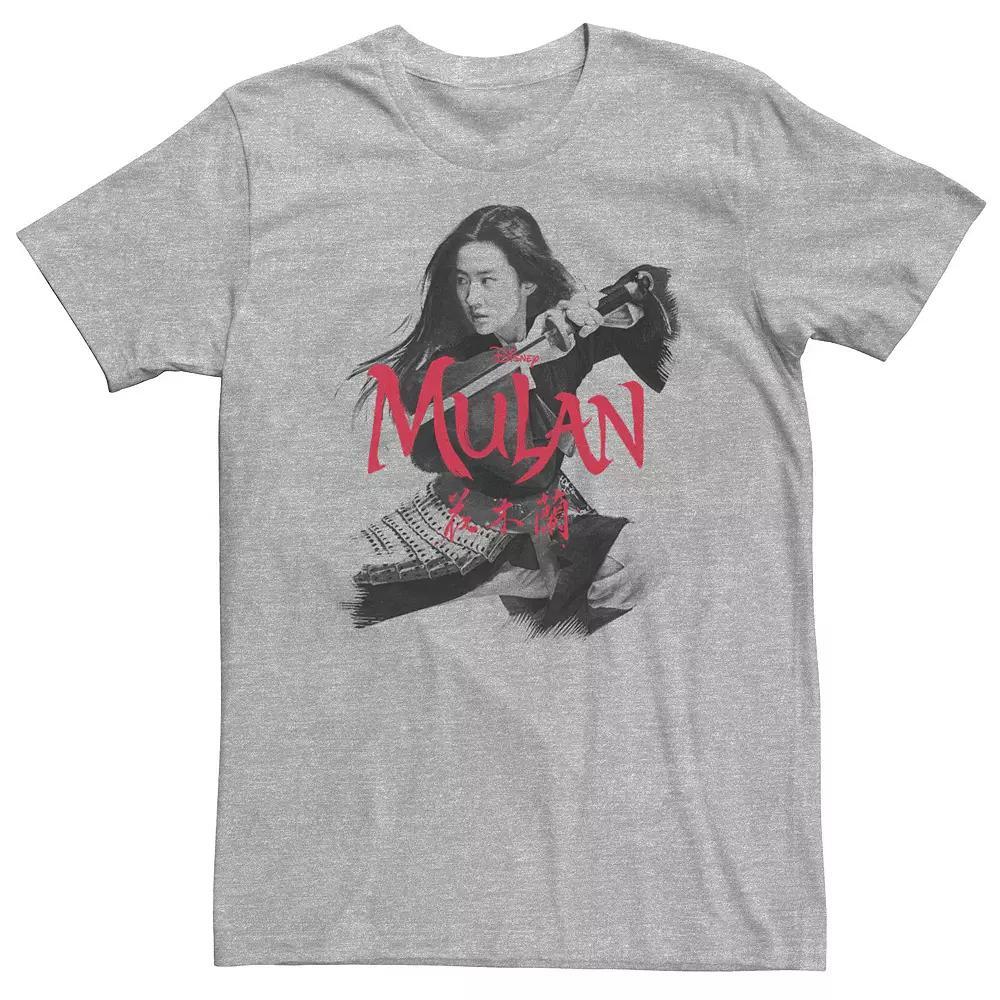 Big & Tall Disney Mulan Live Action Mulan Action Pose Logo Tee, Men's, Size: LT, Athletic Grey Product Image