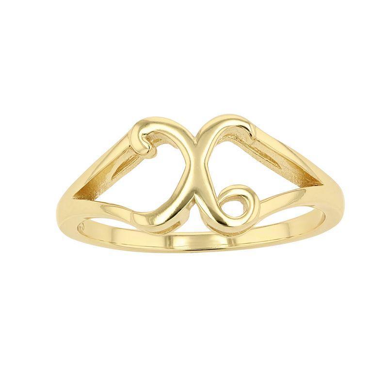Traditions Jewelry Company 18k Gold Over Silver Script Initial Ring, Womens Product Image