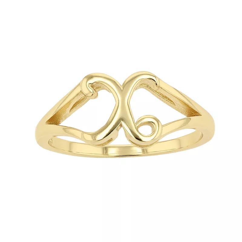 Traditions Jewelry Company 18k Gold Over Silver Script Initial Ring, Womens Product Image