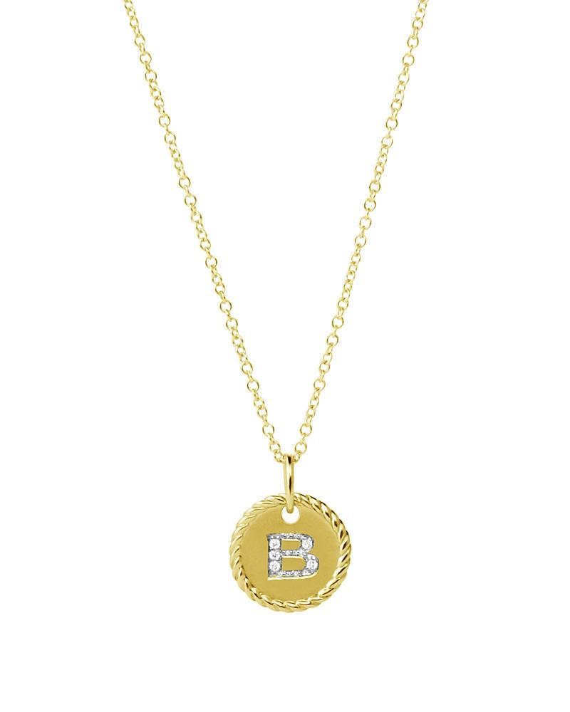 David Yurman Cable Collectibles Initial Pendant with Diamonds in Gold on Chain, 16-18 Product Image