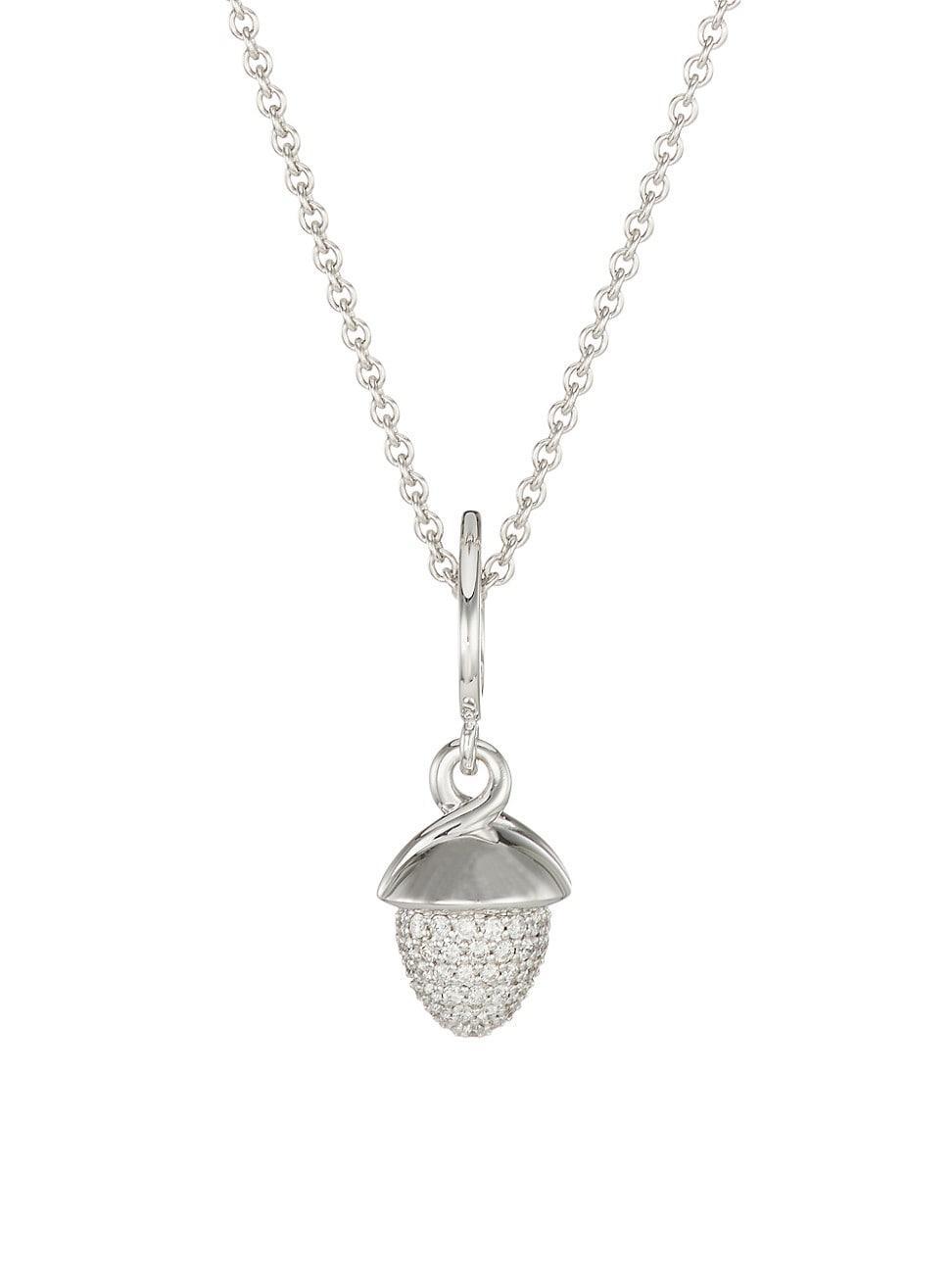 Womens Flamenco 18K White Gold & Diamond Pendant Necklace Product Image