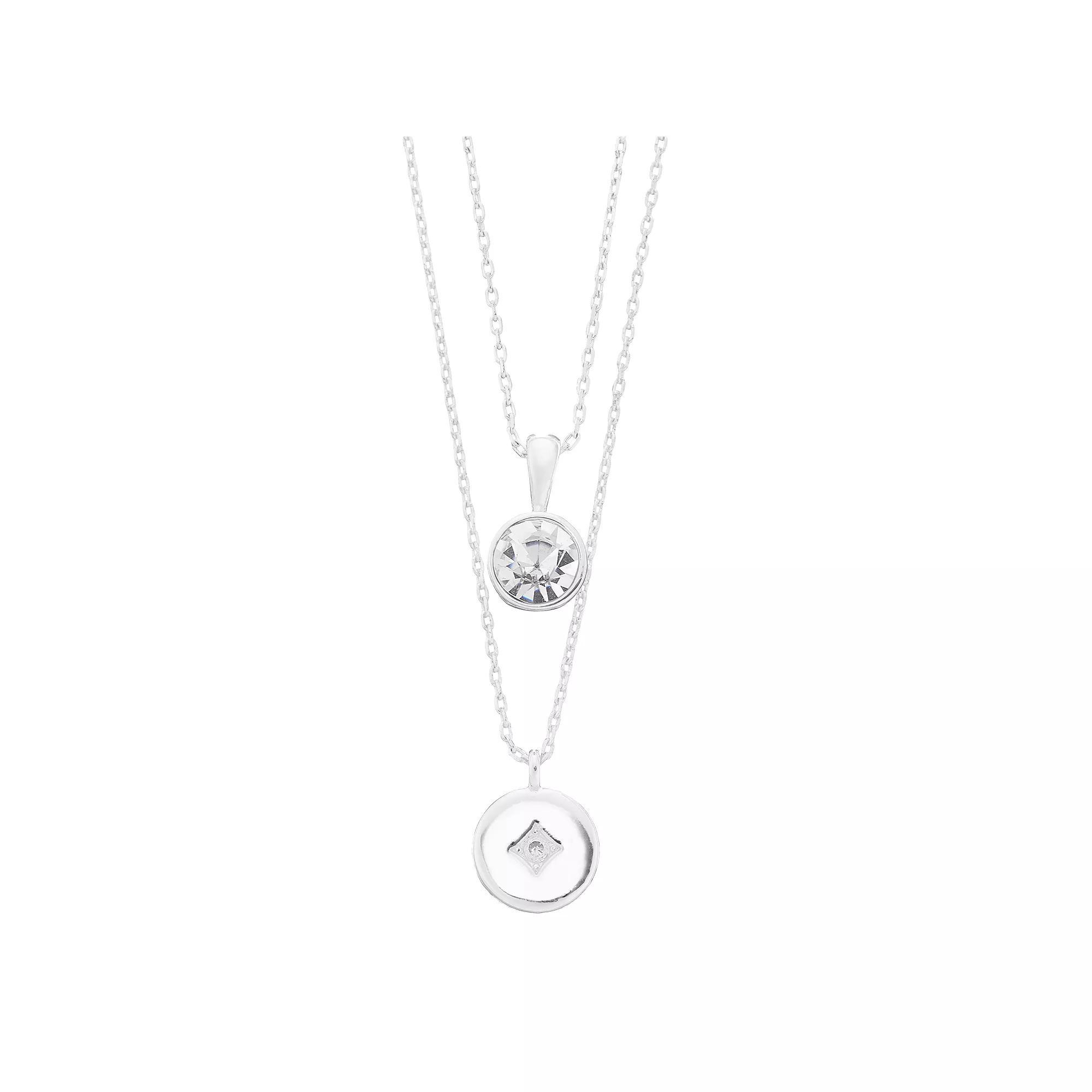 City Luxe Simulated Gemstone Birthstone Double Strand Necklace, Women's, Gold Tone April Product Image