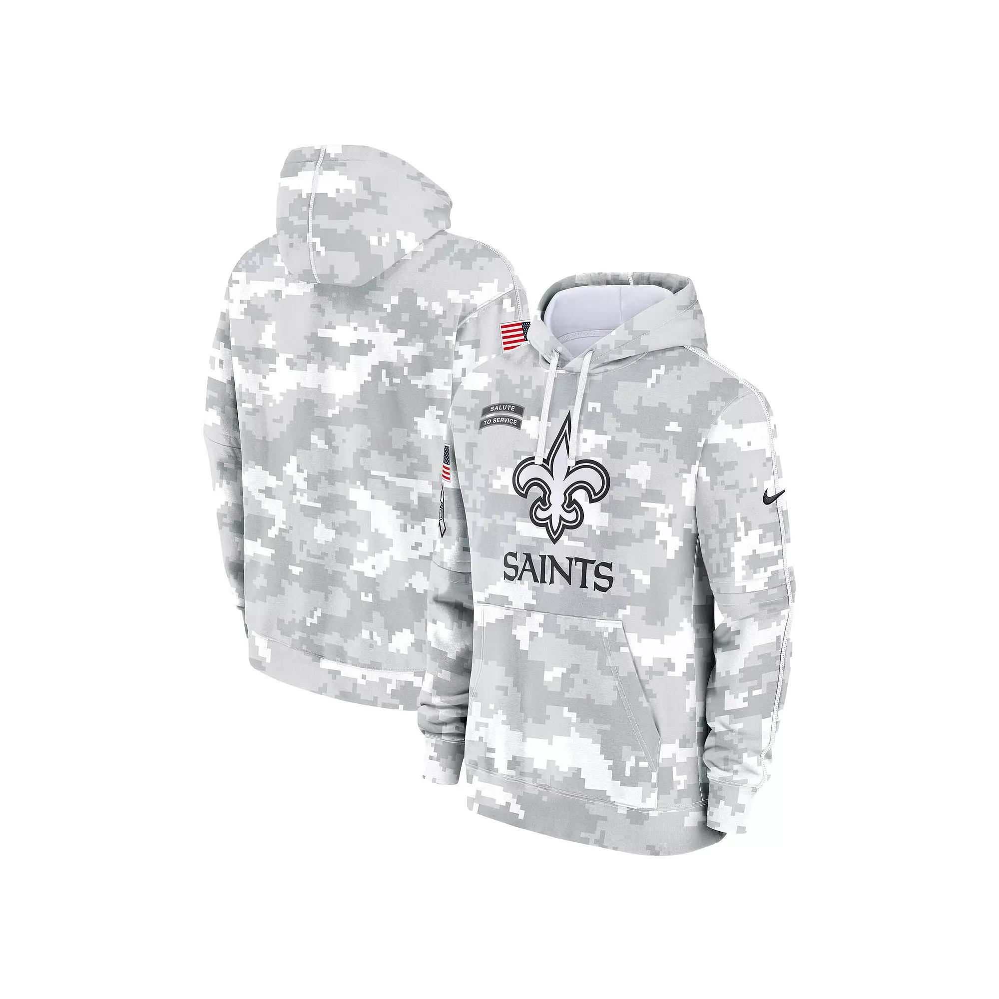 Men's Nike Arctic Camo New Orleans Saints 2024 Salute to Service Club Fleece Pullover Hoodie, Size: Small, Team Product Image