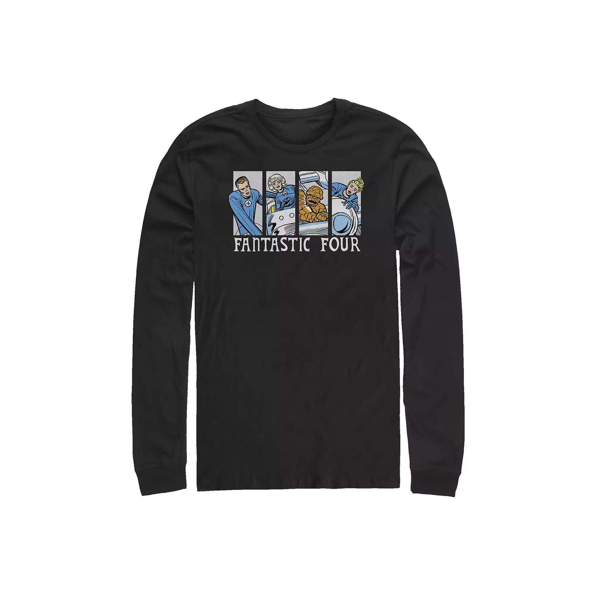 Big & Tall Marvel Fantastic Four Comic Poster Long Sleeve Graphic Tee, Men's, Size: 3XB, Black Product Image