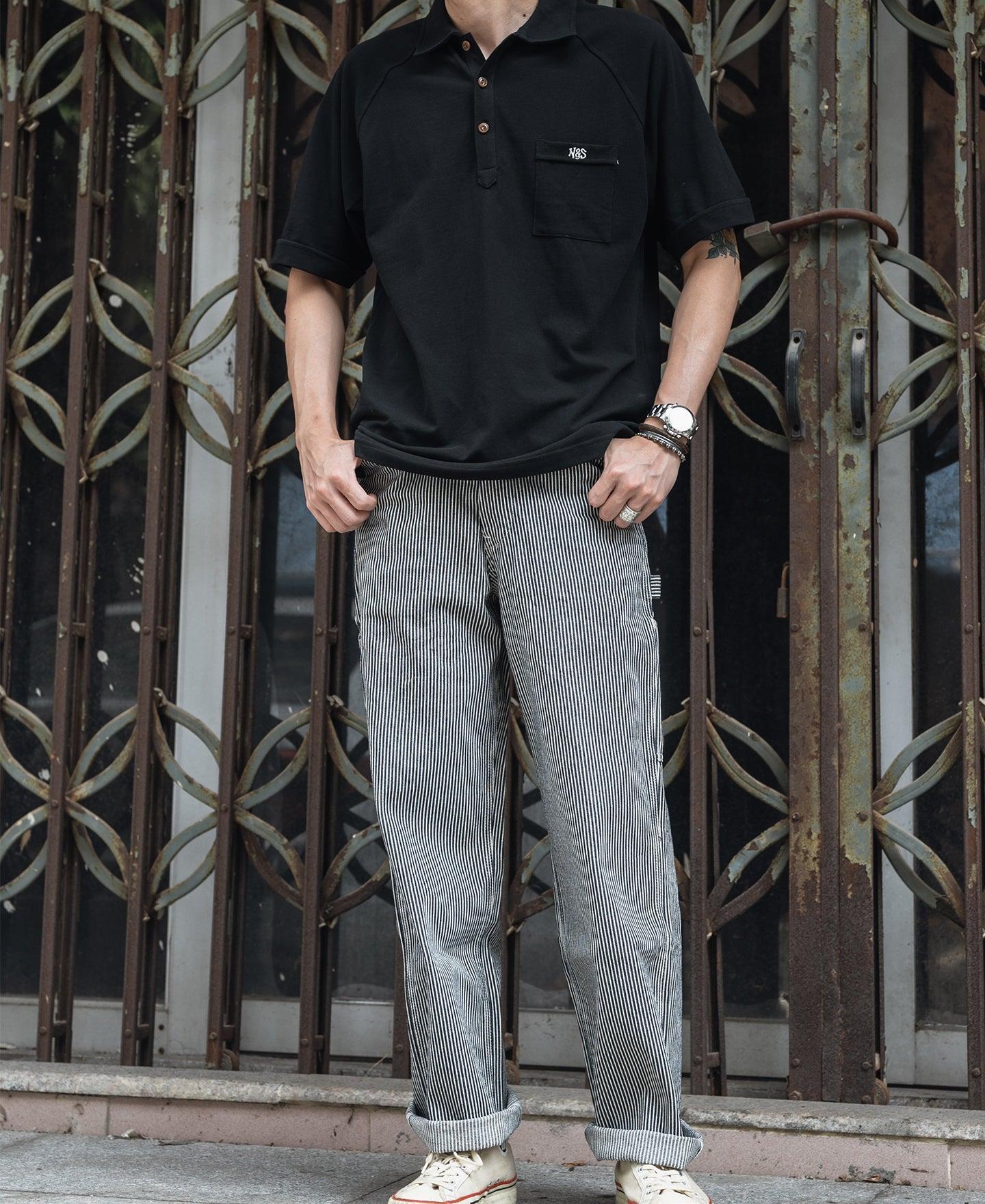 Raglan Sleeve Cotton-Piqué Polo Shirt - Black Product Image
