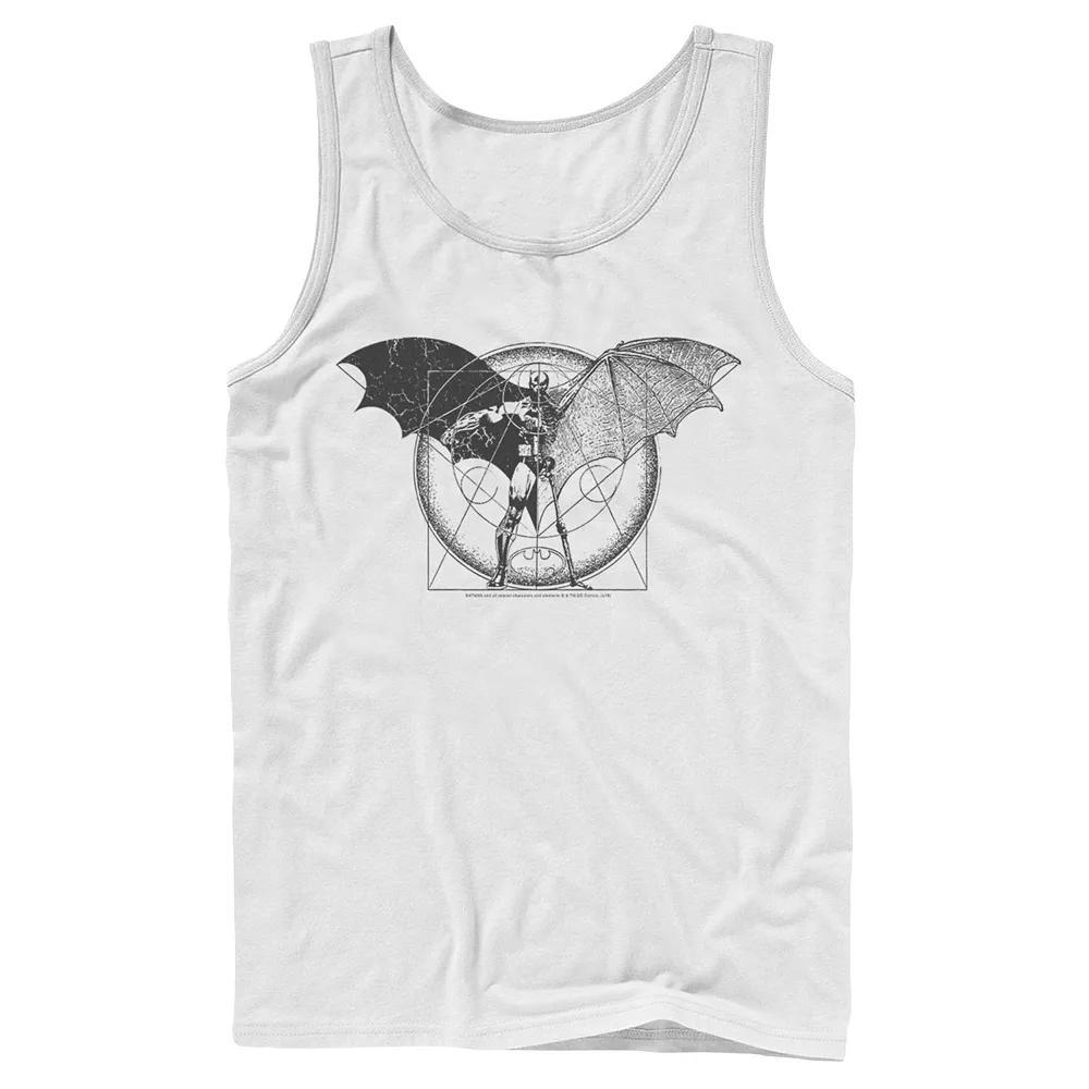 Men's DC Comics Batman Half Skeleton Sketched Poster Tank Top, Size: Small, Grey Product Image