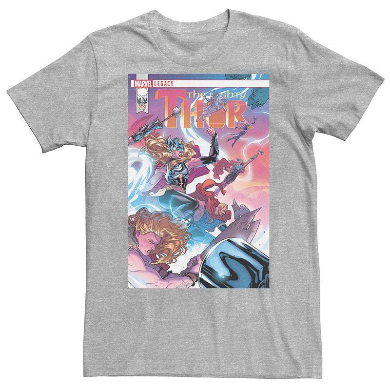 Men's Marvel Thor Comic Cover Tee, Size: XL, Athletic Grey Product Image