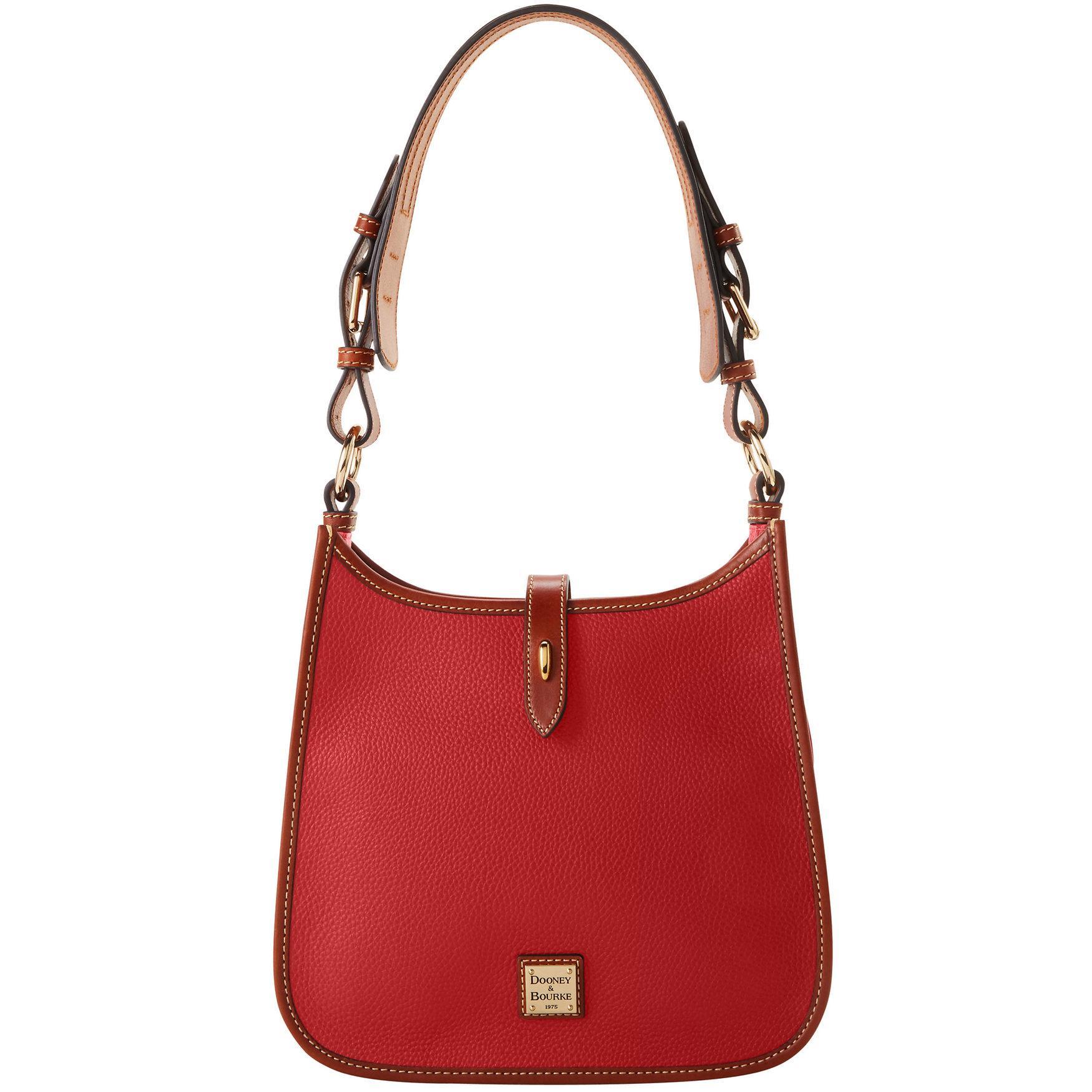 Dooney & Bourke Womens Pebble Grain Leather Messenger Bag in Red Product Image