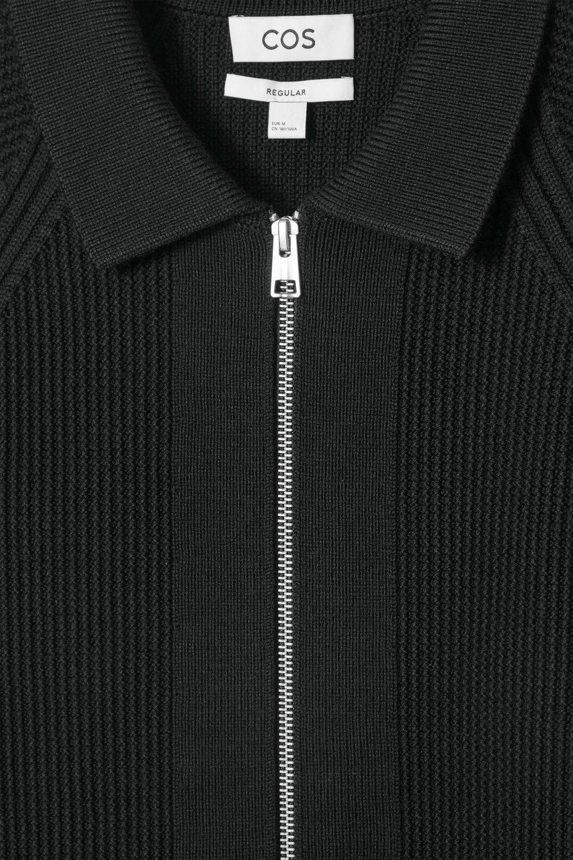 WAFFLE-KNIT MERINO WOOL BOMBER JACKET Product Image