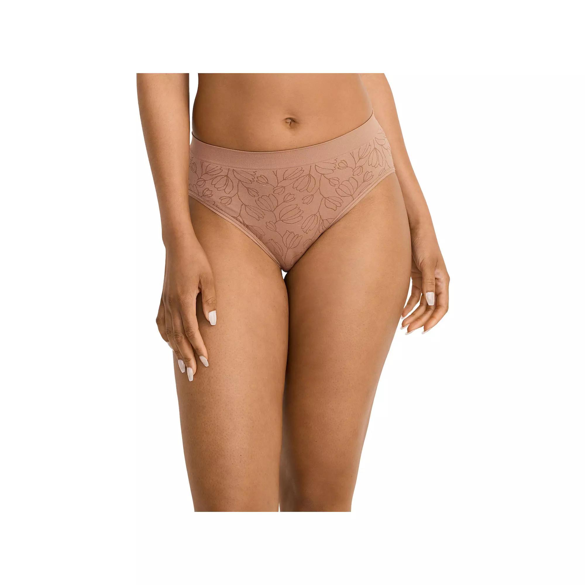 Womens Jockey Seamfree Hi-Cut Panty 3788 Brown Floral Product Image