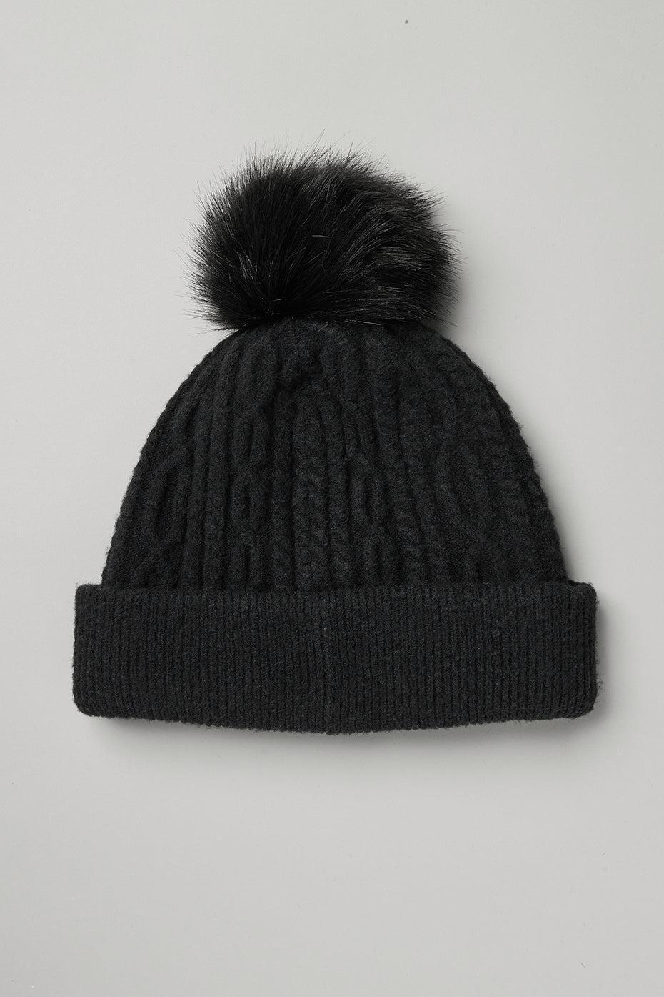 Cable Knit Beanie - Black Product Image