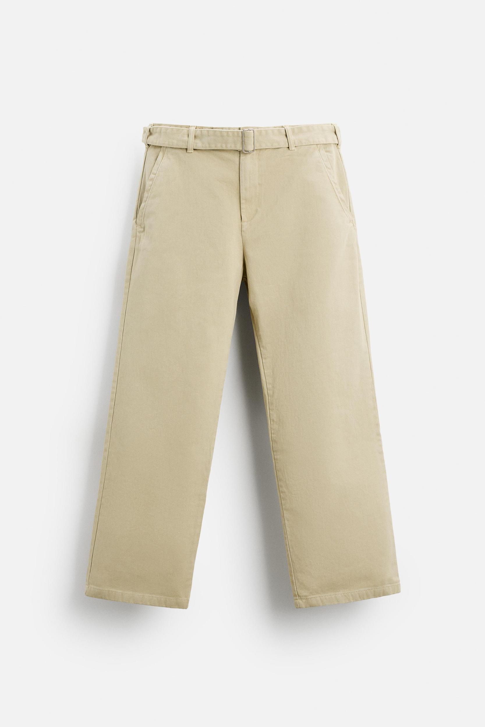 STRAIGHT FIT BELTED PANTS Product Image