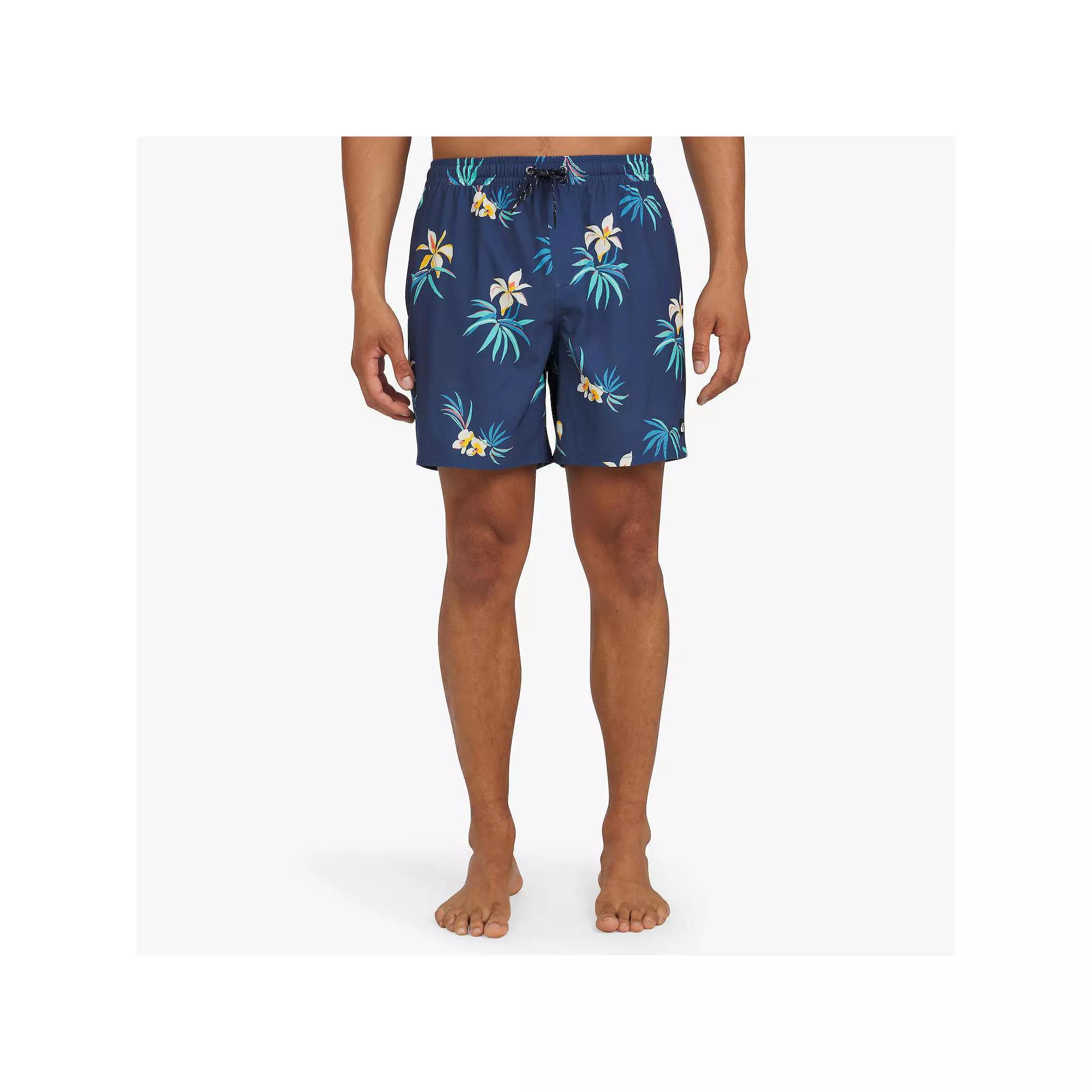 Men's Quiksilver 6.5" Floral Swim Trunks, Size: Large, Blue Product Image