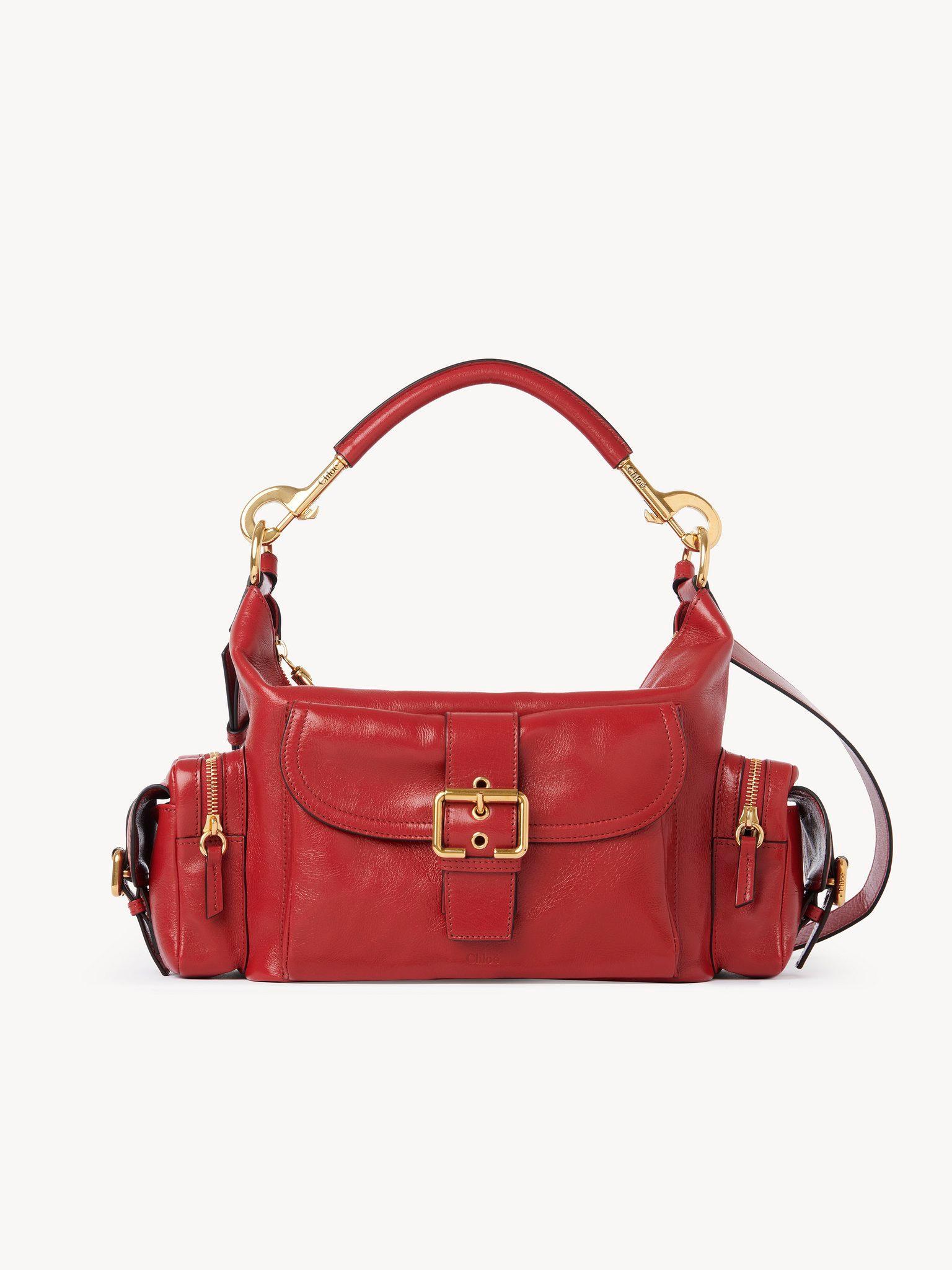 Camera bag in shiny leather Product Image