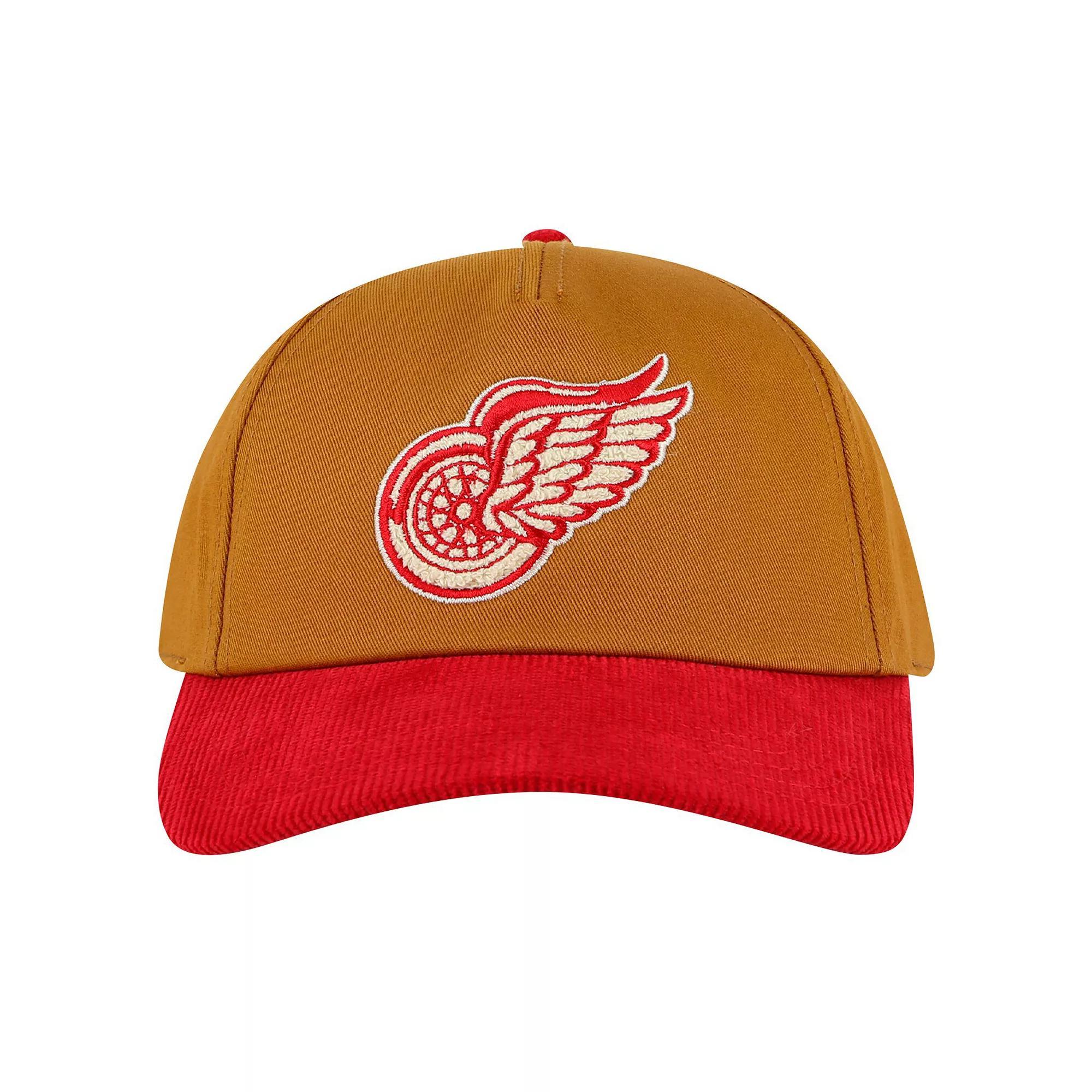 Men's American Needle  Tan/Red Detroit Red Wings Burnett Adjustable Hat, Team Product Image