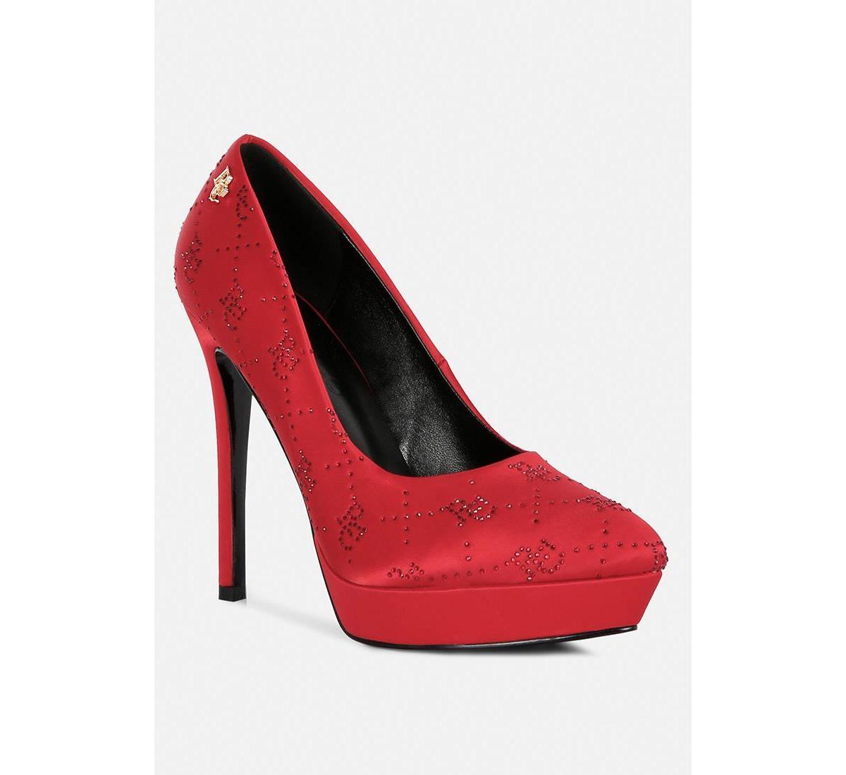 Rag & Co Ballard Women's Satin Stiletto Pumps, Size: 8, Red Product Image
