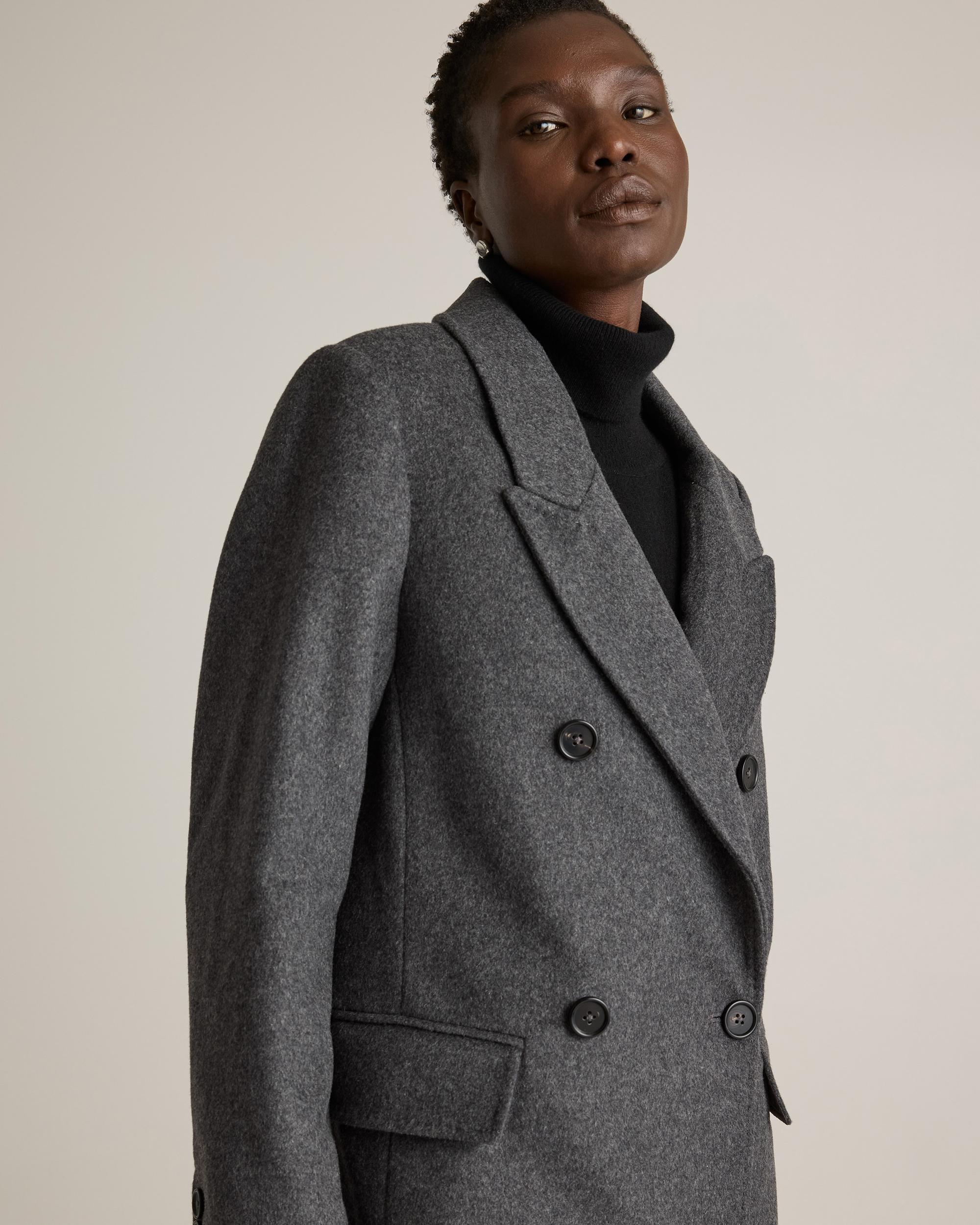 Quince | Women's Italian Wool Double-Breasted Coat Size XL, Wool/Nylon Product Image