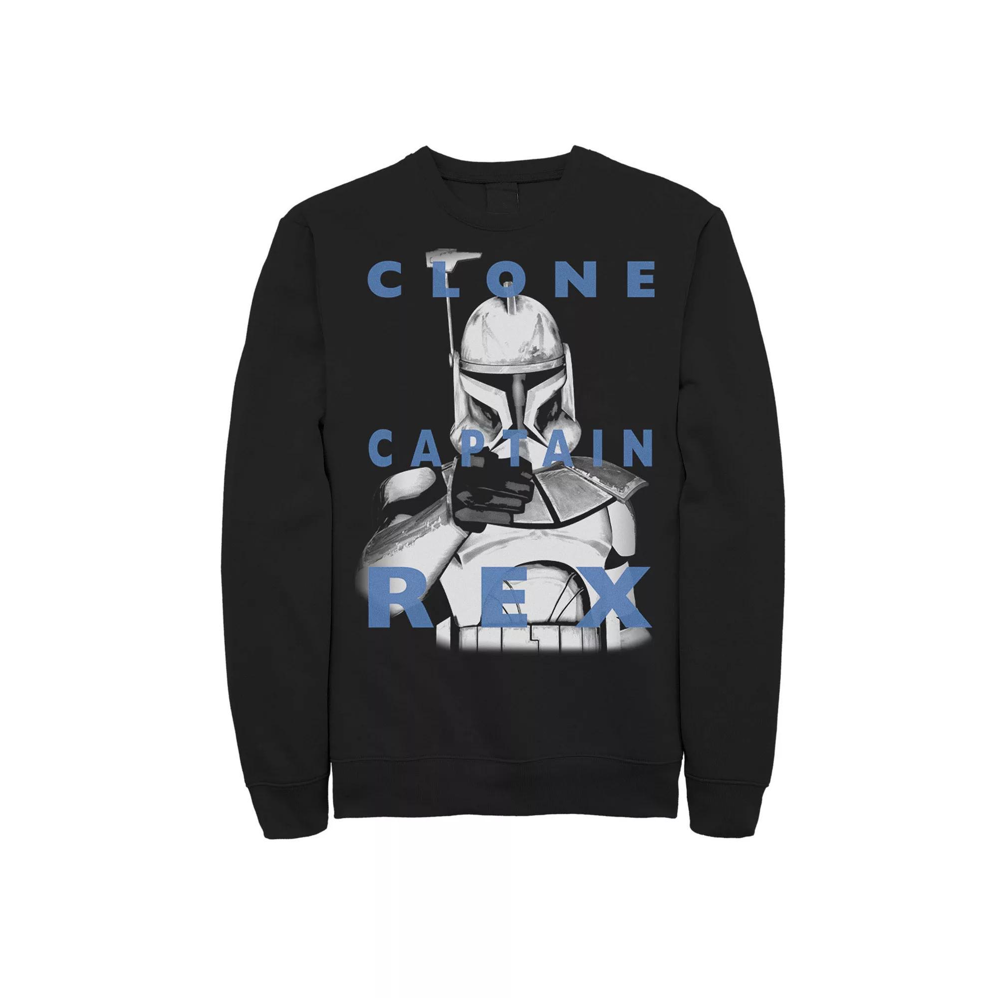 Men's Star Wars: Clone Wars Clone Captain Rex Text Overlay Sweatshirt, Size: XL, Black Product Image