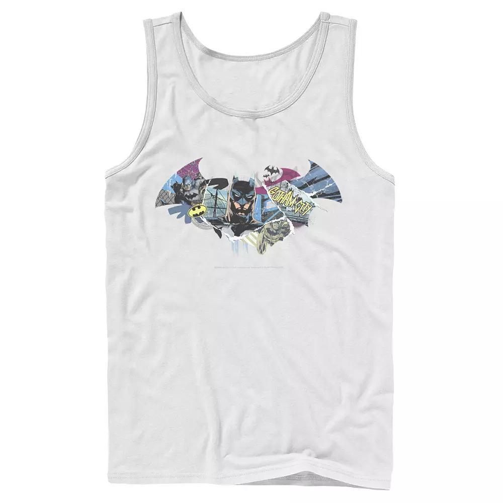 Men's DC Comics Batman Dark Comic Logo Tank Top, Size: Large, White Product Image