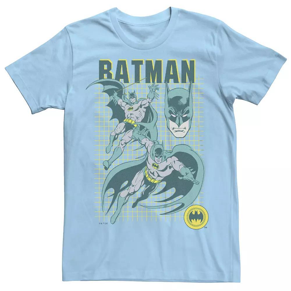 Men's Batman Grid Poster Graphic Tee, Size: Large, Light Blue Product Image