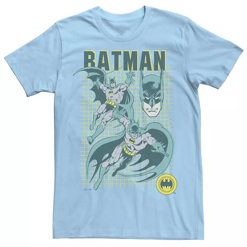 Men's Batman Grid Poster Graphic Tee, Size: Large, Light Blue Product Image