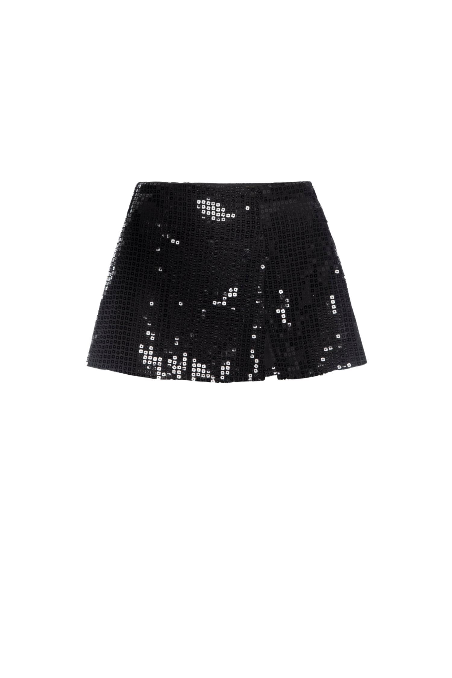 MICRO MINI SKIRT - BLACK SEQUIN Product Image
