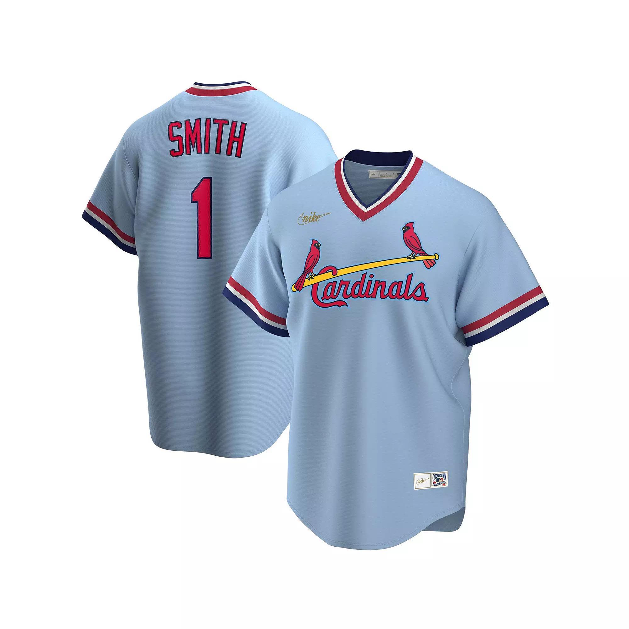 Men's Nike Ozzie Smith Light Blue St. Louis Cardinals Road Cooperstown Collection Player Jersey, Size: Medium Product Image