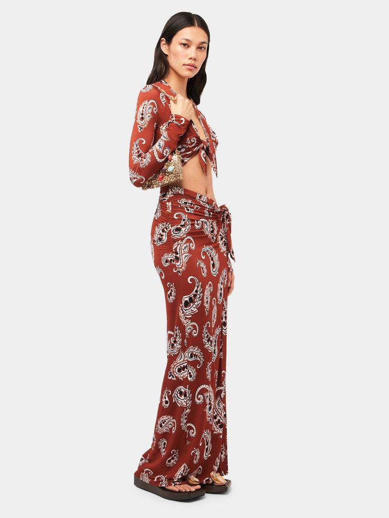 Paisley long split skirt Product Image