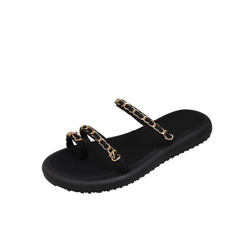Chain Toe Loop Slide Sandals Product Image
